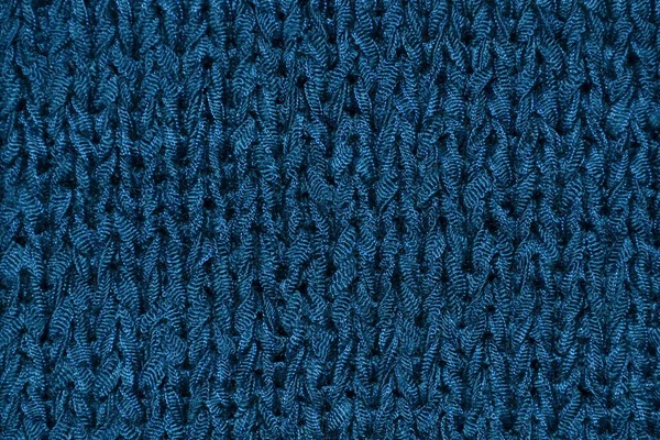 Knitted texture saturated dark blue.High quality photo — Stock Photo, Image