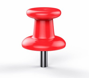 3D izole kırmızı raptiye. İş faturası hatırlatma kavramı.