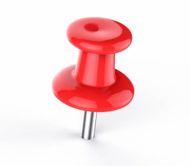 3D izole kırmızı raptiye. İş faturası hatırlatma kavramı.