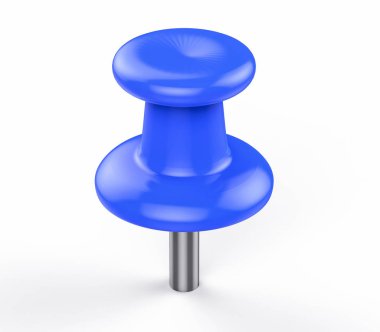 3D izole mavi raptiye. İş faturası hatırlatma kavramı.