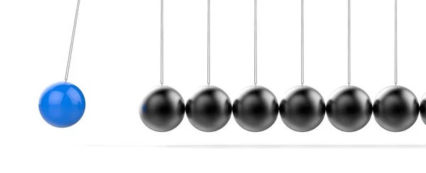 3D Isolated Pendulum Balls Ilustration. Business Teamwork Concep — Stock Photo, Image