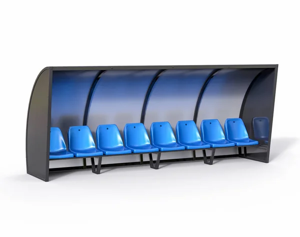 3D izole mavi futbol futbol tezgah. Spor yerine eğitmen