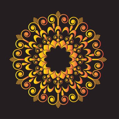 Muhteşem eşsiz mandala arka plan altın şablon vektör deseni