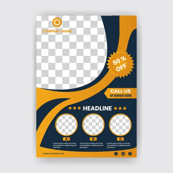 Creative Unique Business Flyer Brochure Newsletter Leaflet Template Vector Illustrator — Stock Vector