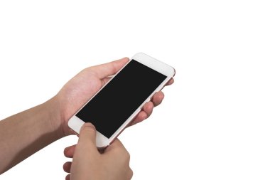 onun cep telefonu izole kullanan el kız