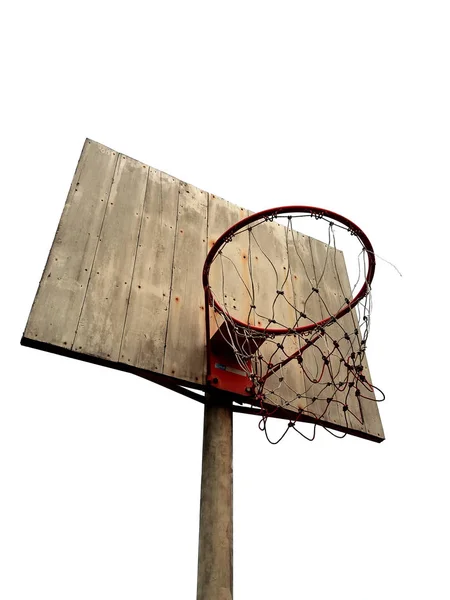 Basketball cerceau sur fond blanc — Photo