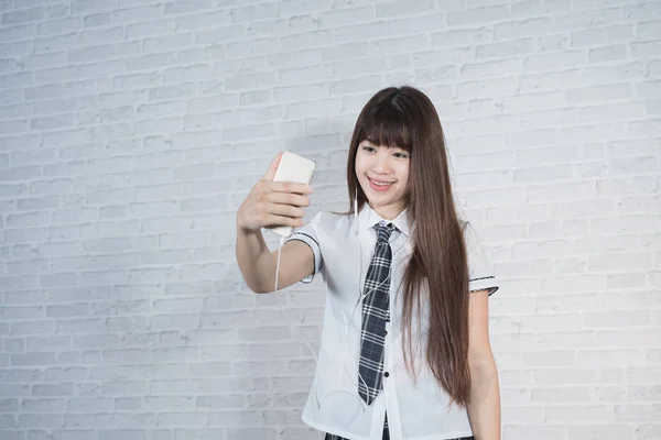 Asiatisch mädchen student im schule japan uniform sexy — Stockfoto