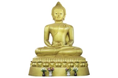 Beyaz arkaplanda Buda heykeli