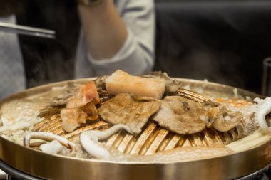 Ham sığır eti dilim Barbekü veya Japon tarzı yakiniku için