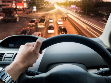 Geceleri, bokeh renk araba