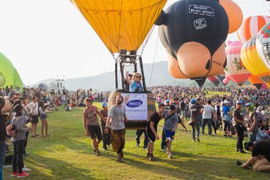 Chiangrai, Tayland - 18 Şubat: Uluslararası Balon Fiesta 2017, 18 Şubat 2018 yılında Singha Park, Chiangrai, Tayland