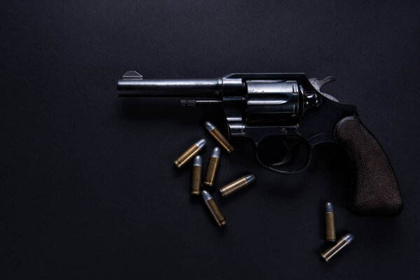 gun with on black background