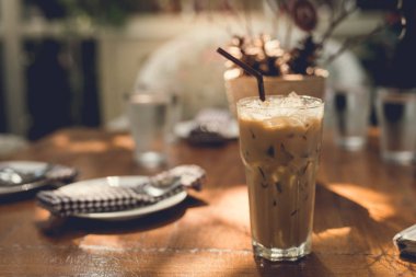 buzlu kahve Restoran ahşap tablo