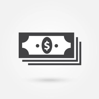 Para simge vektör gri arka plan üzerinde