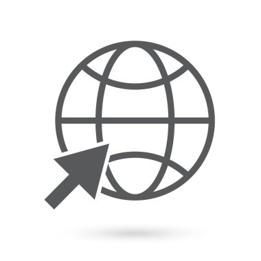 Web simgesi beyaz arka plan üzerinde izole trendy düz stilde gitmek