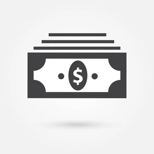 Geld Symbol Vektor Auf Grauem Hintergrund — Stockvektor
