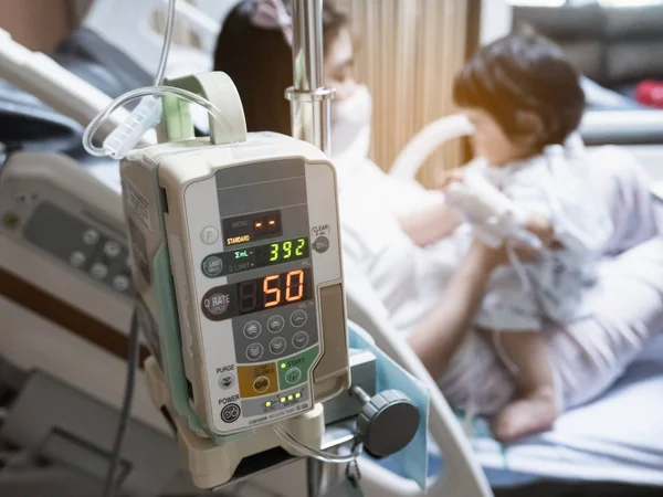 Infusion pump drip into patients in the hospital.