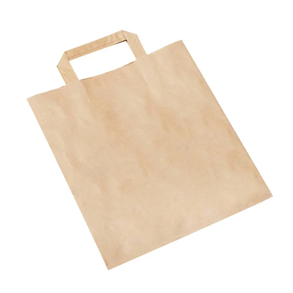 Blank brown paper bag isolated on white background — Stock Photo, Image