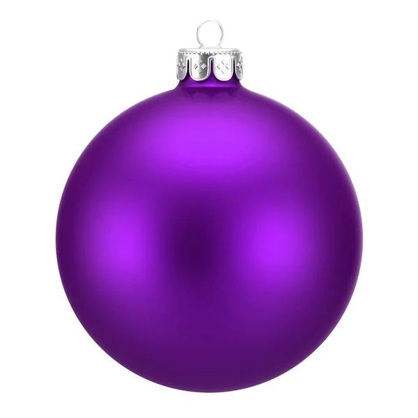 Bola de Natal roxo isolado no fundo branco — Fotografia de Stock