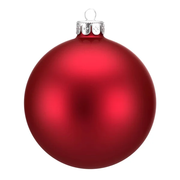 Kırmızı Noel topu beyaz arkaplanda izole edilmiş