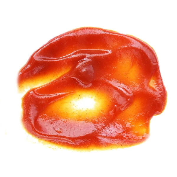 Tomaten fügen isolierte Nahaufnahmen hinzu. Ketchup isoliert auf weißem Hintergrund — Stockfoto