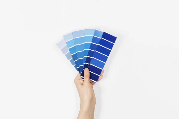 Plamy Kolorów Kolorem Roku 2020 Ręku Classic Blue Paleta Kolorów — Zdjęcie stockowe