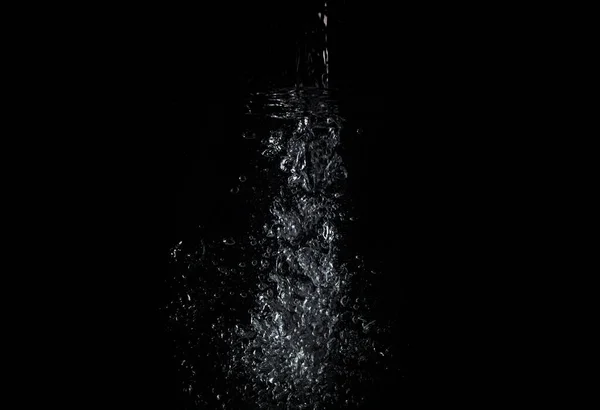 Water Splashes Different Directions Black Background — Stock Photo, Image