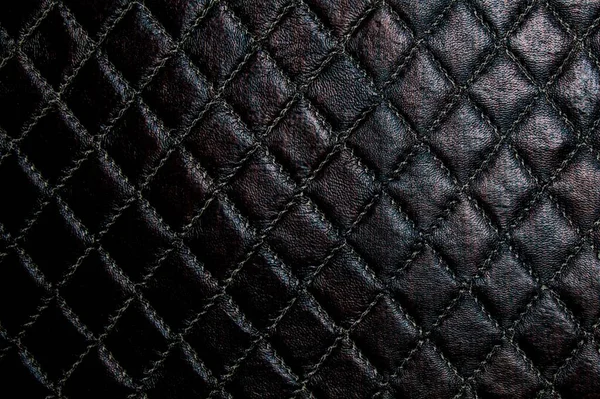 Pelle Artificiale Colore Marrone Scuro Struttura Ecopelle Con Motivo Diamante — Foto Stock