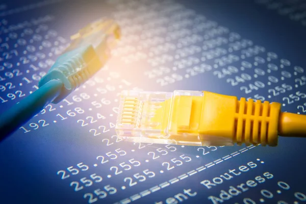 Ethernet Kábel Routing Tábla Háttér — Stock Fotó