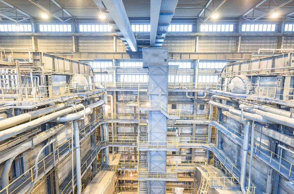 Steenkoolcentrale Industrie Interieur Met Ketels Productie Van Elektrische Energie — Stockfoto