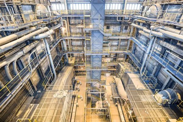 Steenkoolcentrale Industrie Interieur Met Ketels Productie Van Elektrische Energie — Stockfoto
