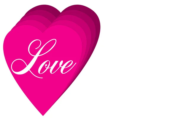 Sevgililer Günü Afiş Kartında Pembe Aşk Kalpleri — Stok fotoğraf