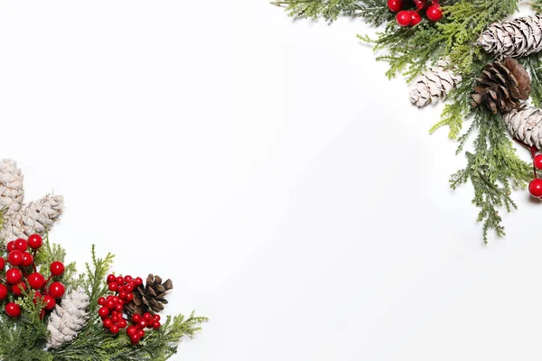 Noel çam kozalağı ve çelenk sınır arkaplanı