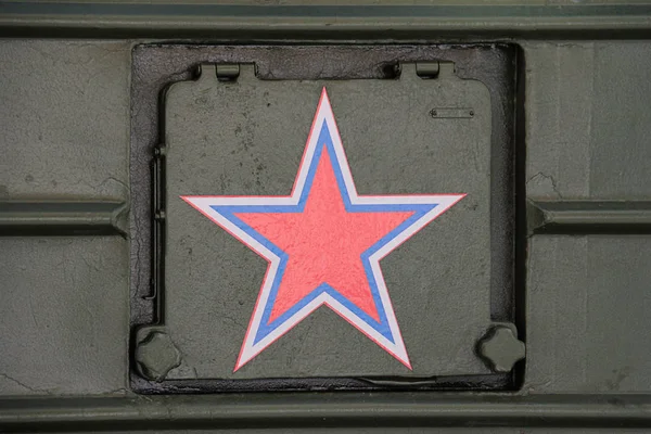 Orosz Katonai Felszerelés Piros Csillag Ügyön — Stock Fotó