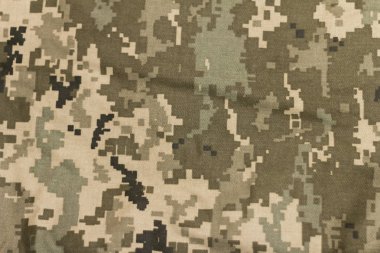 Kamuflaj arka plan dokusu, askeri üniforma yüzeyini kapatın.