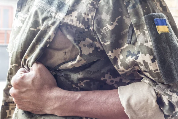 Camouflage Hintergrundstruktur Nahaufnahme Der Oberfläche Von Militäruniformen — Stockfoto