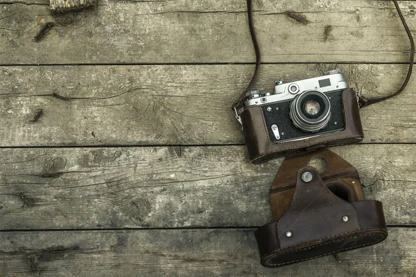 Old Photographic Equipment Can Used Background Web Banner Space Text — Stock Photo, Image