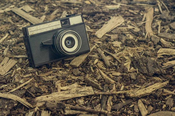 Old photographic equipment, can be used as a background, web banner with space for text