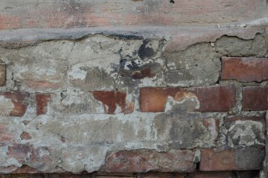 Tuğla dokusu, duvar, çatlaklar ve çizikler.