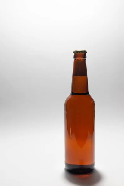 Bottle of beer isolated on white, web banner with space for text