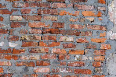 Doku, tuğla, duvar, arka plan olarak kullanılabilir. Çizik ve çatlaklarla tuğla dokusu