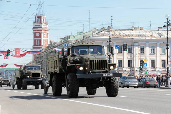 Petersburg Russia Maja 2013 Rosyjski Sprzęt Wojskowy Parada Zwycięstwa Wojnie — Zdjęcie stockowe