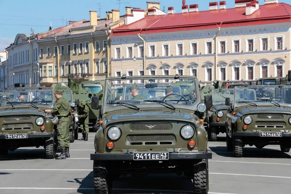 Petersburg Russland Mai 2013 Russisches Militär Uaz Die Siegesparade Zweiten — Stockfoto