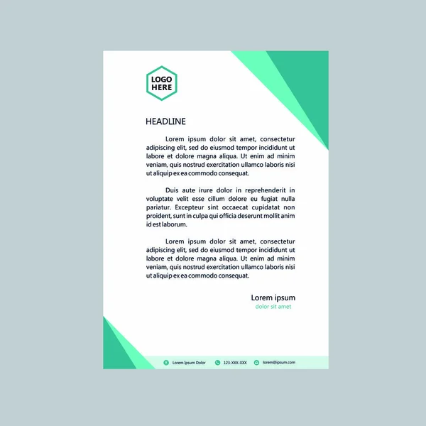 Abstract Blue Smooth Letterhead Abstract Blue Smooth Letterhead Simple Modern — Stockový vektor