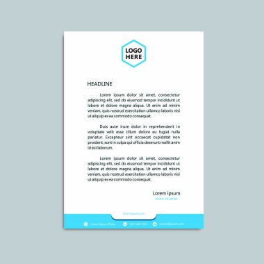 Modern mavi deniz antetli. Basit, modern ve hemen kullanılabilir..