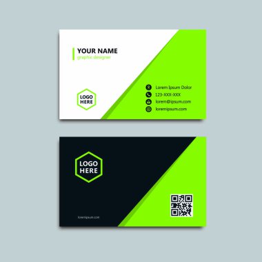 Modern koyu yeşil kartvizit. Basit, modern ve hemen kullanılabilir..