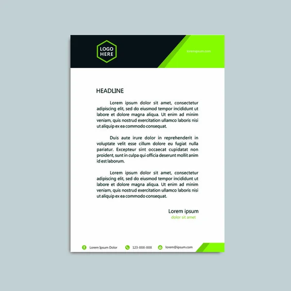Moderní Firemní Tmavě Zelený Hlavičkový Papír Jednoduché Moderní Mohou Být — Stockový vektor