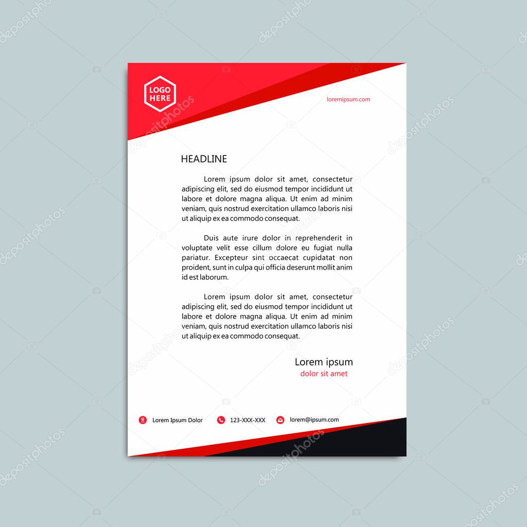 modern black red letterhead. simple, modern and can be used immediately.