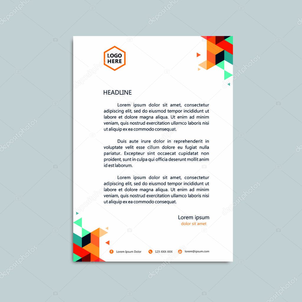 modern geometric letterhead. simple, modern and can be used immediately.