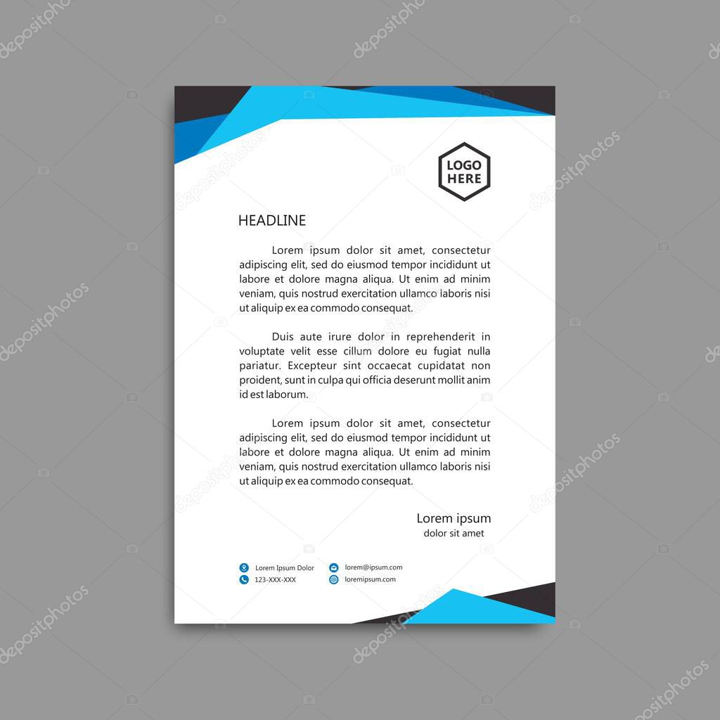 luxury blue abstract letterhead template design. simple, modern and can be used immediately.
